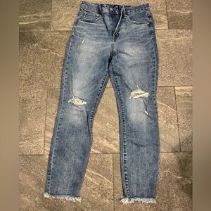 GAP Blue Skinny Jeans with Distressed Details